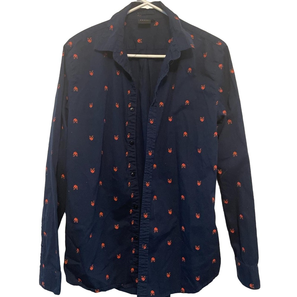 Long sleeve printed button down